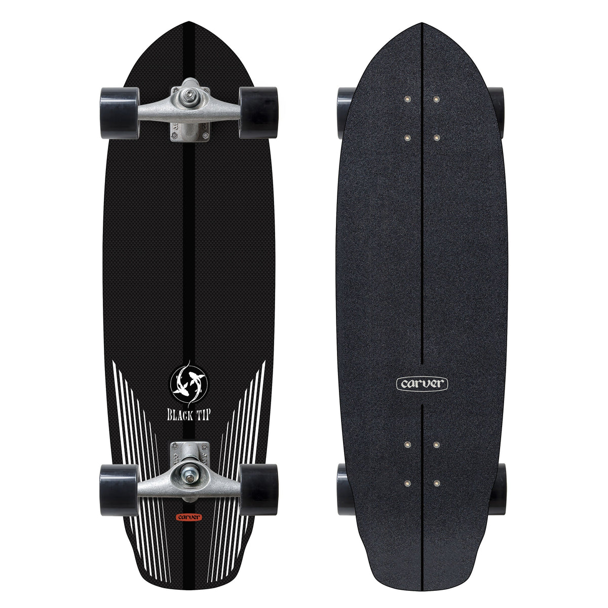 Carver Black Tip Carbon Fiber 32,5 Zoll CX, Ober- und Unterseite des Decks