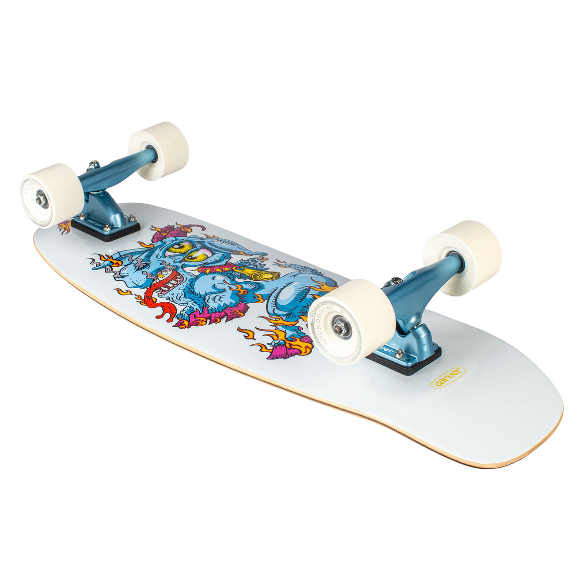 Unterseite des Decks Carver Yago Fire Goat CX, zweiter Blickwinkel