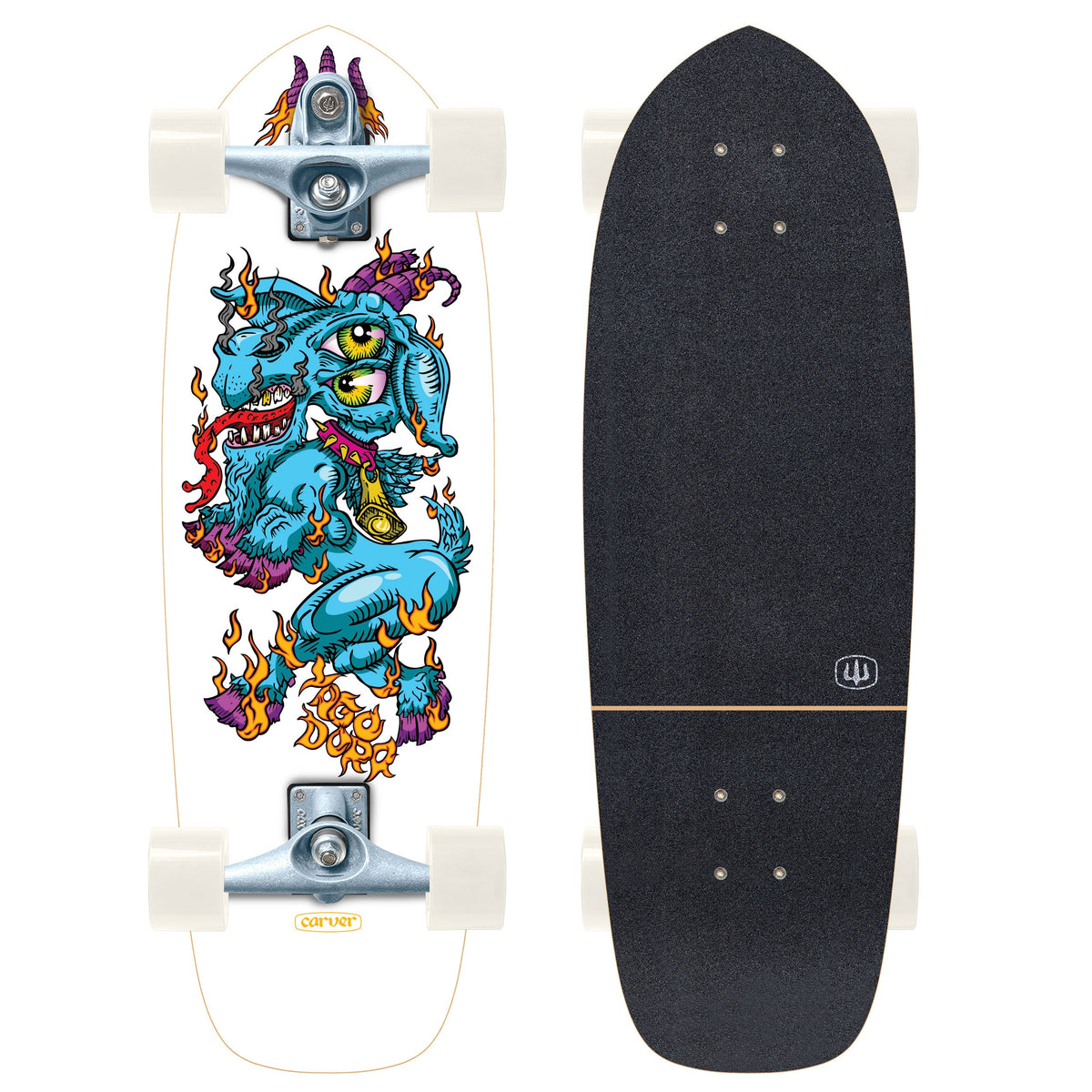 Carver Yago Fire Goat 30,75 Zoll C7, Ober- und Unterseite des Decks
