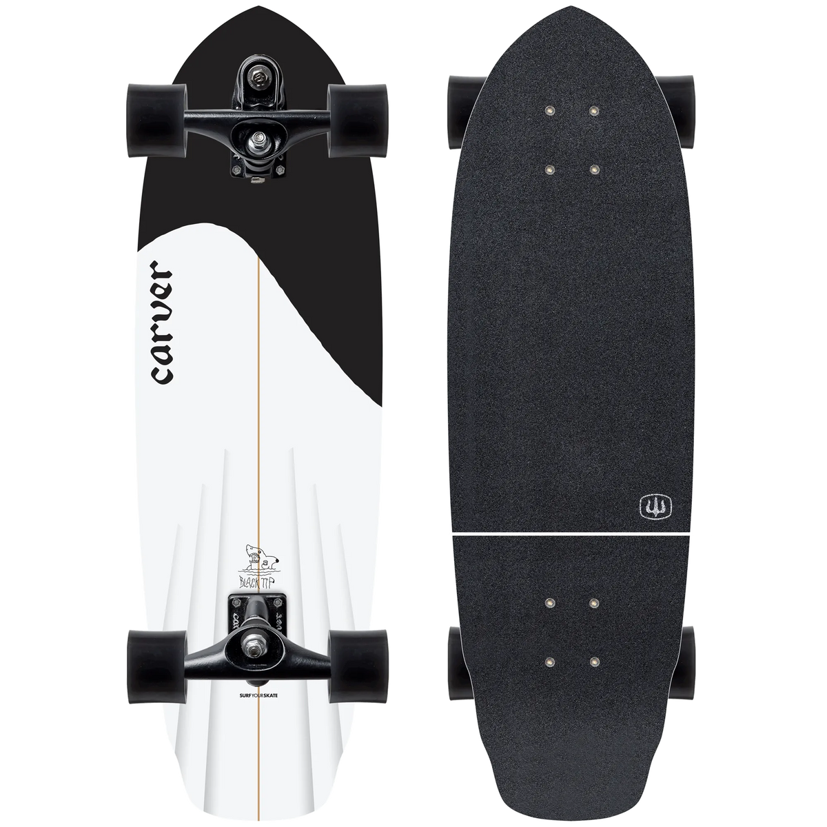 Komplett-Surfskate Carver Black Tip V2 - C7